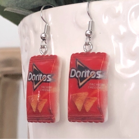New Doritos Dangling Earrings Mini Food Cute Chips Snacks Fun Unique Party Gifts - Picture 4 of 7